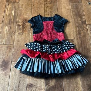 red black and white jazz/acro costume